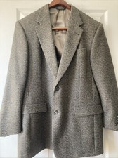 Austin Reed 42R Men  s Blazer Brown Wool Tweed Plaid USA Sport Coat
