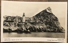Postcard RPPC Beanland, Malin & Co Europa Point and Lighthouse Gibraltar A3