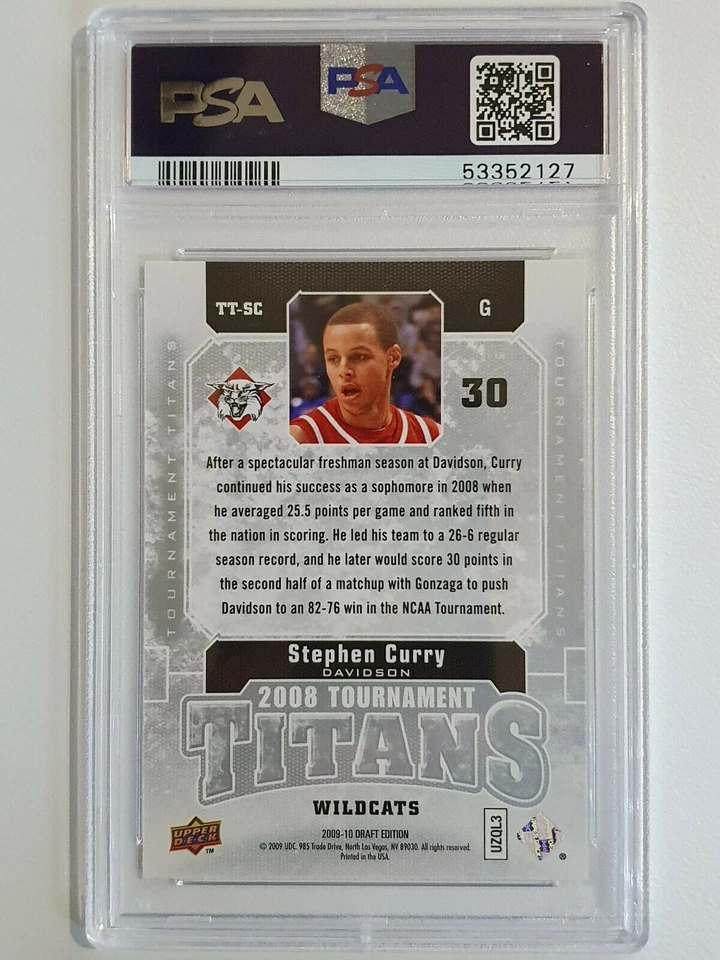 2009 Upper Deck Stephen Curry Rookie Titans #TT-SC - PSA 9 - Image 2 of 2