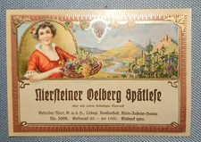 Old Wine Label Bottle Label Niersteiner Oelberg Late Harvest Illert