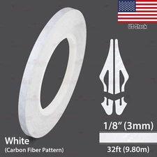 1/8" Vinyl Pinstriping Pin Stripe Styling Tape Sticker 3mm CARBON FIBER WHITE