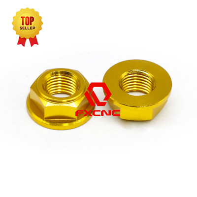 CNC Universal Gold Rear Sprocket Nut Hex Flange 12mmx1.5mm Pitch Aluminum Gold