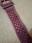 Nine West Purple Leather Wide Weaved Belt Large Buckle Sz Large 37"-41" — photo 4