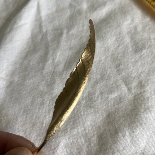 Vintage signierte Giovanni Blattgold Brosche Anstecknadel Florentiner Finish - Bild 2 von 10