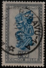 ✔️ BELGIUM CONGO 1947/1950 - ART FIGURE TSHIMANYI - SC. 243 (o)