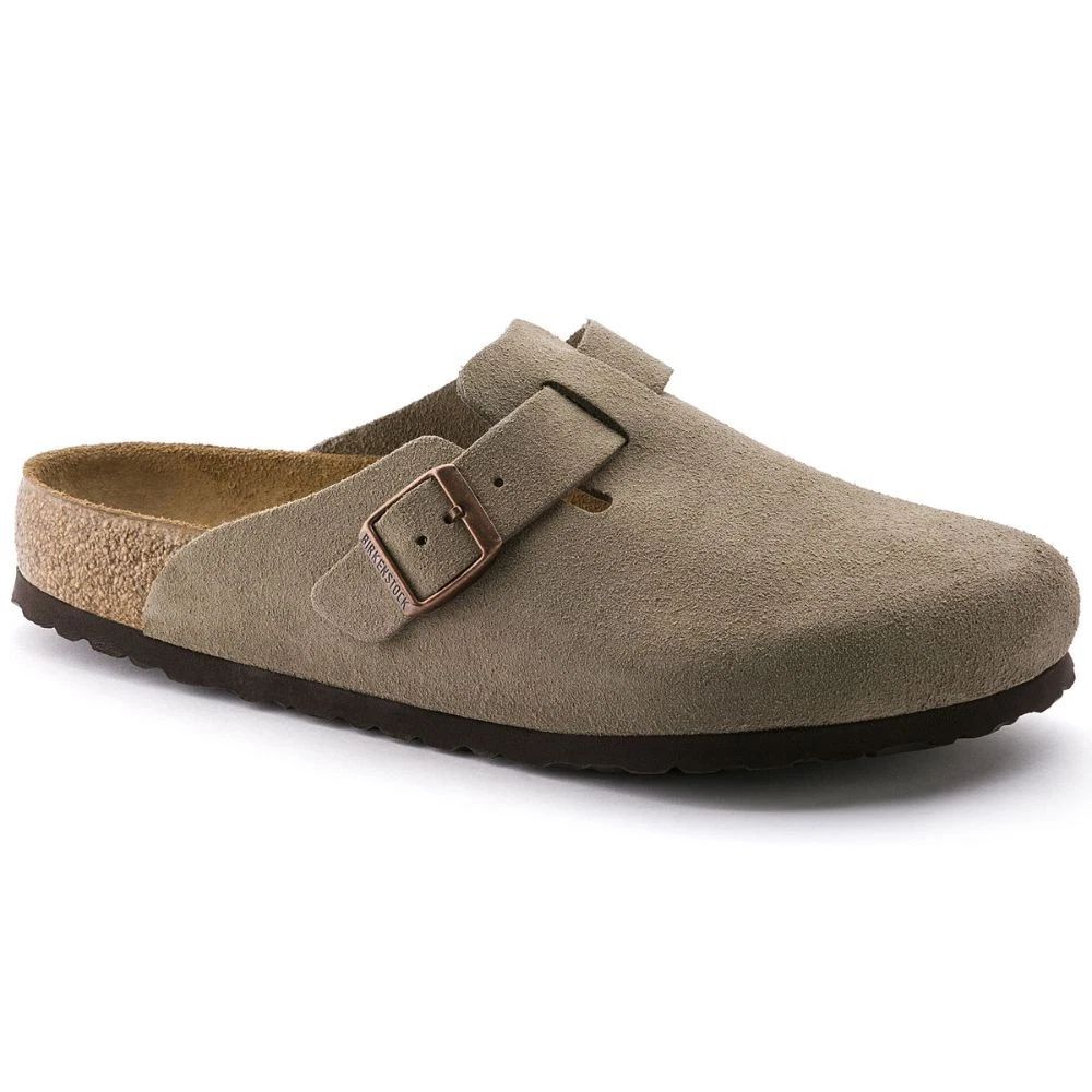 Birkenstock Unisex Boston Suede Soft Footbed Slip-Ons Clog - 56077- Taupe