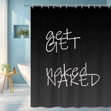 Get Naked Black Shower Curtain
