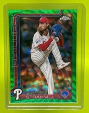 MATT STRAHM Green Wave Refractor /99 2025 Topps Baseball Chrome #178 Phillies