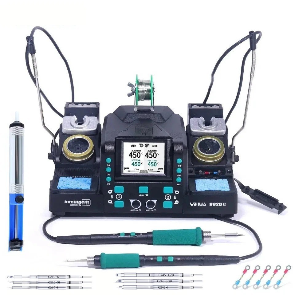 YIHUA 982D-II 2-in-1 Precision Soldering Station with C210 and C245 Handpieces