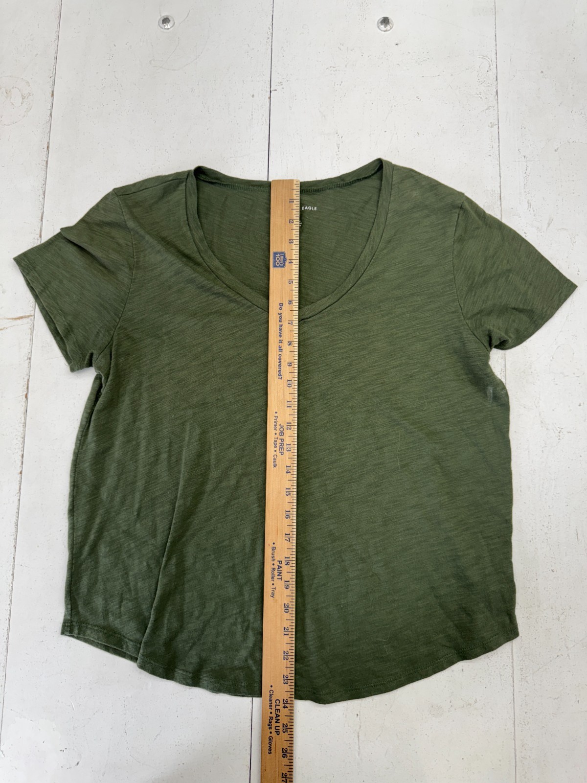 American Eagle Solid Green Basic Short Sleeve T S… - image 5