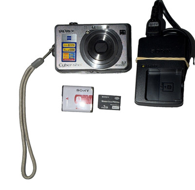 Sony Cyber-shot DSC-W100 - Digitalkamera Silber mit Komplettset deutsch Händler