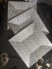 3 Square Silver Glitter Prism Plate Chargers, Set of 3 20” Each New