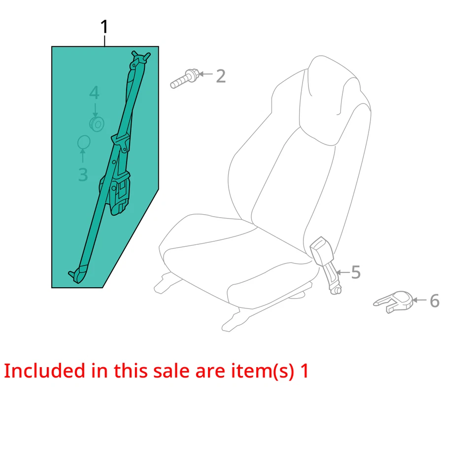 Hyundai Genesis 2013-2016 cupé pasajero cinturón de seguridad delantero retractor OEM Foto 3 de 4