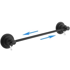 Suction Cup Extendable 1729" Stainless Steel Towel Bar Matte Black