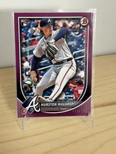 2025 Bowman Hurston Waldrep #61 Fuchsia Rookie (RC) 116/299 Atlanta Braves