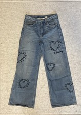 H M Keith Haring Kids Jeans Size 14 Hearts Love