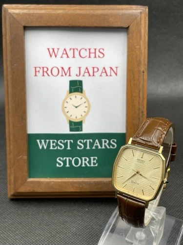 [Very good] Vintage SEIKO Dolce 7731-5120 Quartz Gold Men Watch From JAPAN