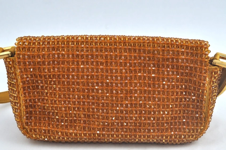 Подлинный JIMMY CHOO Varenne бисер кожи наплечная ручная сумка сумочка желтый 2656N - Изображение 3 из 4