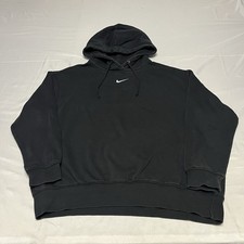 Nike Women's Studio Fleece Oversized Hoodie Size M Sweatshirt Center Swoosh