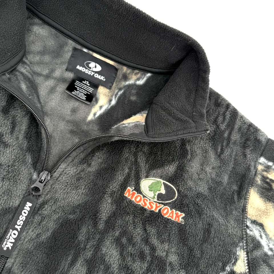 Chaqueta polar camuflada Mossy Oak Eclipse para hombre grande cremallera completa caza al aire libre Foto 4 de 4