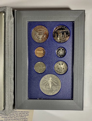 1986 United States Mint Liberty Prestige 7 Proof Coin Set with Box & COA - Picture 3 of 11