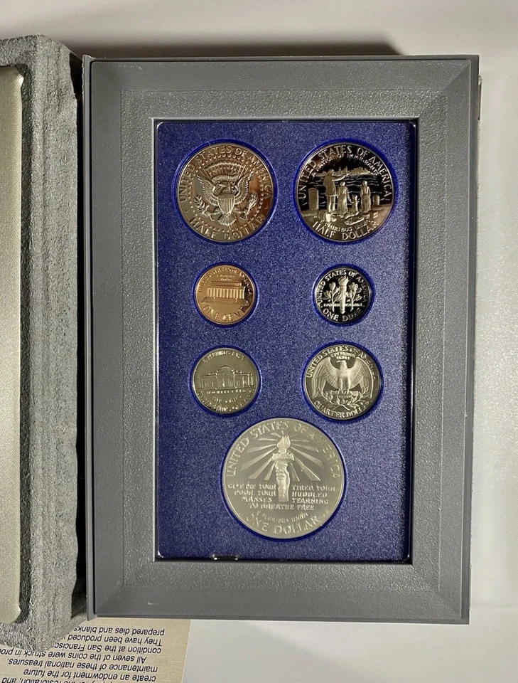 1986 United States Mint Liberty Prestige 7 Proof Coin Set with Box & COA - Image 3 of 4