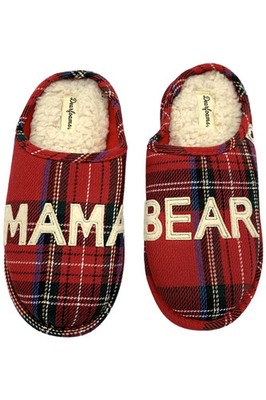 Dearfoams Women's Mama Bear Slipper Tartan Plaid