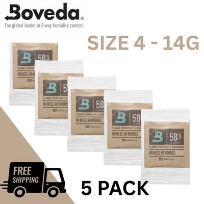 5 Pack Boveda 58% 14g Size 4 2 Way Humidity Control Packs - Save 20% Multibuy