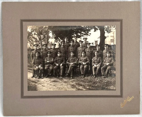 CABINET CARD MILITARY HAWKINGS PLYMOUTH WW1 GROUP ROYAL ARMY MEDICAL CORPS PHOTO