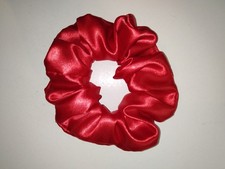 Red Satin Hair Scrunchie   Soft Elastic Hair Tie Anti-Frizz