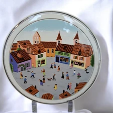 Villeroy & Boch Tea Tile Trivet 8" Design Naif Laplau 4 Town Square Serving Dish