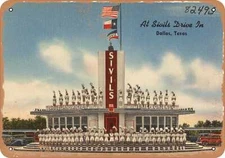METAL SIGN - Texas Postcard - At Sivils Drive In, Dallas, Texas .