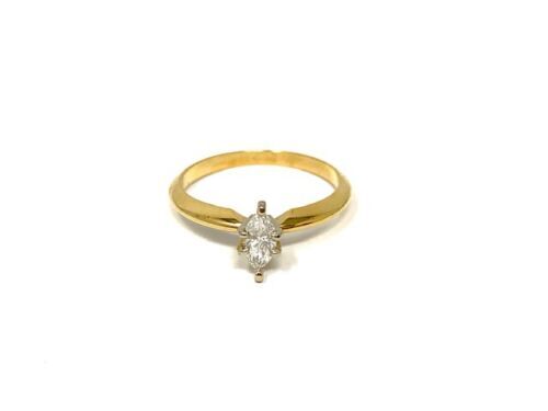 JEWELRY Diamond Ring K18 YG Yellow Gold Clear Used US#6.25 JEWELRY Diamond Ring K18 YG Yellow Gold Clear Used US#6.25