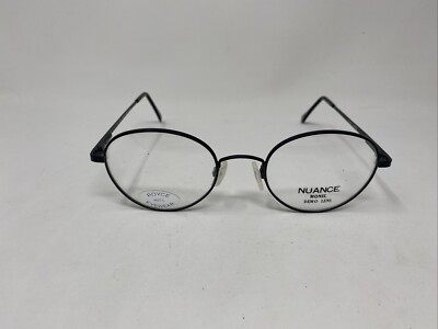 NUANCE PRAVA MONEL NU 204C 50-20-140 BLACK ROUND FLEX HINGE EYEGLASSES  U28