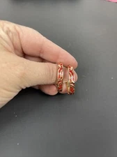 Avon Jump For Joy Hoop Earrings Red Enamel Goldtone Oval Hoop