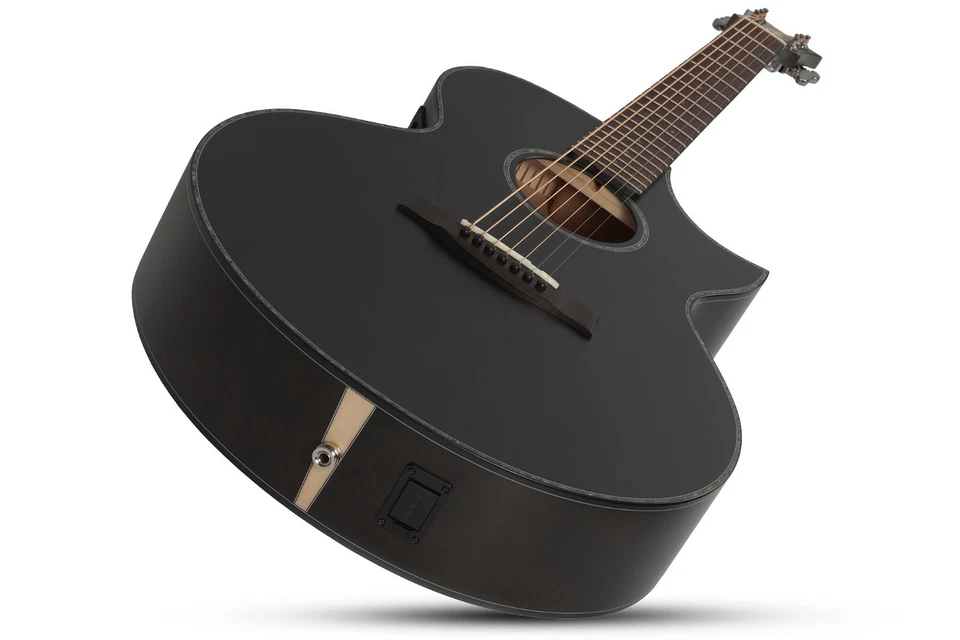 Schecter Orleans Stage-7 原声缎 See Thru 黑色 B-Stock 7 弦吉他 — 第 3/4 张图片