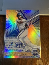 Miguel Hiraldo 2019 Panini Elite Extra Edition Aspirations Blue Auto RC #117 /50