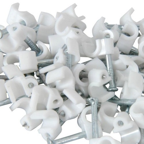Weiß/schwarz Kunststoff Kabelclips + Befestigungsnägel für Runddraht, Arctic Flex etc - Bild 8 von 11