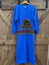 Vintage Puppy Christmas Holiday Novelty Dog Long Lounge Nightgown Sleepwear Sz M