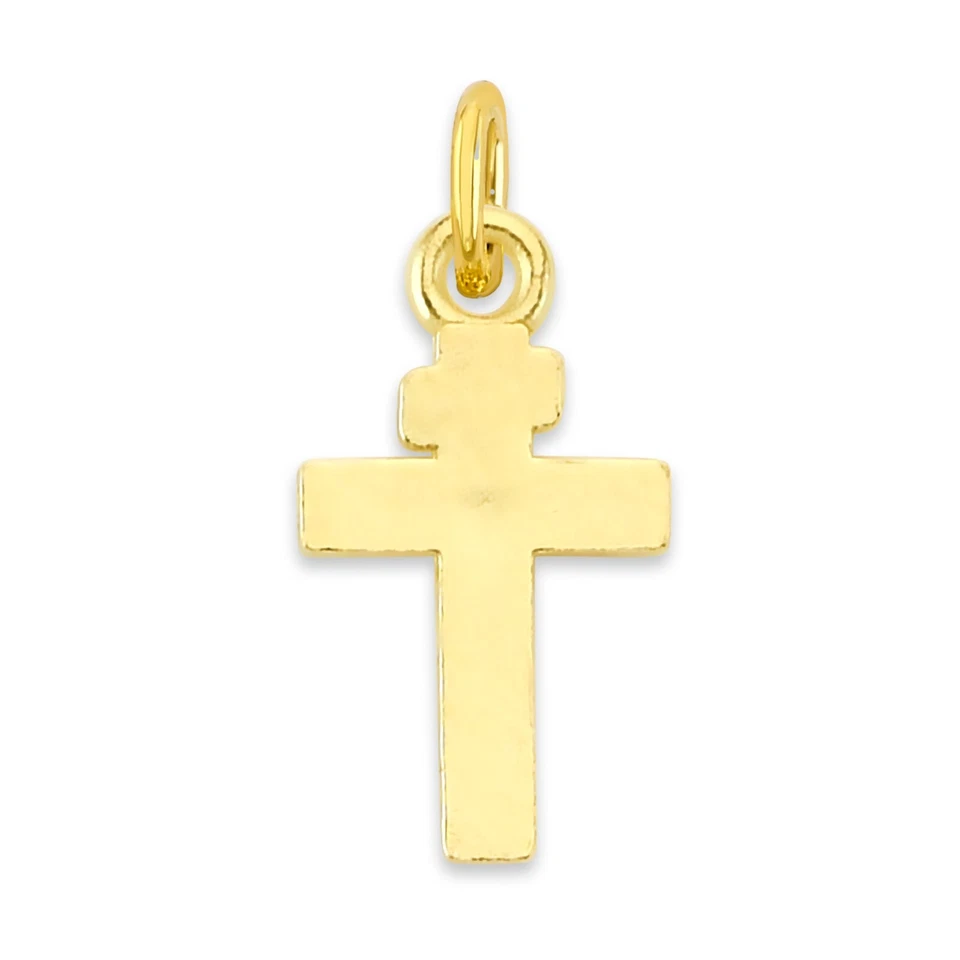 Dije Crucifijo INRI Oro Sólido 14k - Pequeño Dije Religioso para Pulsera Foto 3 de 4