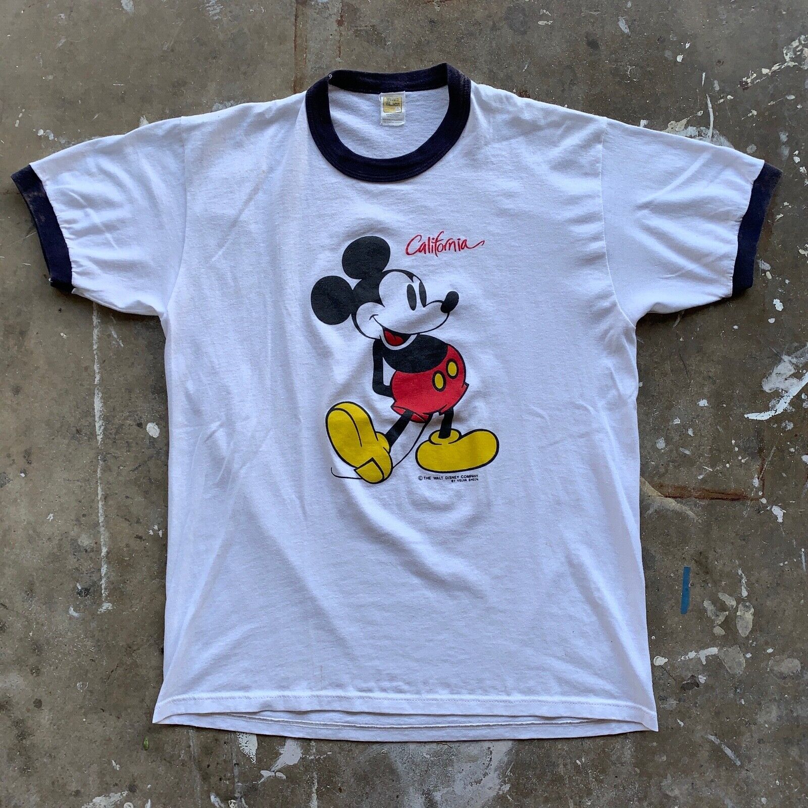 VINTAGE 80s MICKEY MOUSE CALIFORNIA RINGER T-SHIR… - image 1