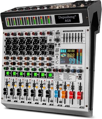 Depusheng AG8 Professional audio mixer ( 8 Channel with MP3 Player Connection)