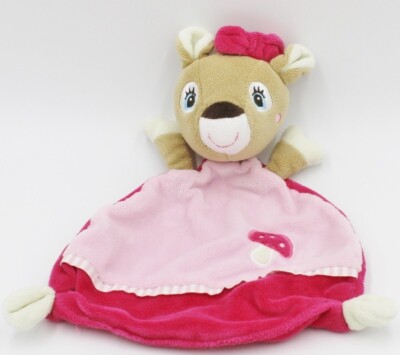   pusblu Schmusetuch Kitz Reh Schnuffeltuch Kuscheltuch pink rosa Fliegenpilz  