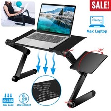 360 Adjustable Foldable Laptop Notebook PC Desk Table Vented Stand Bed Sofa Tray
