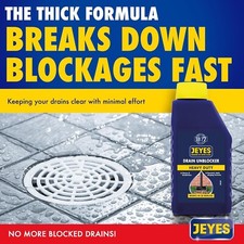 Jeyes Drain Unblocker (1L) - Outdoor Drain Unblocker Liquid Heavy Duty - Dissol