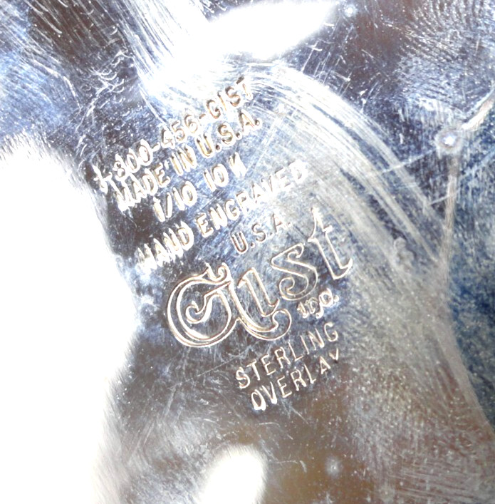 APHA 2002 World Champion Broodmare Belt Buckle SS 10K Overlay Vtg Gist SS.GMP007