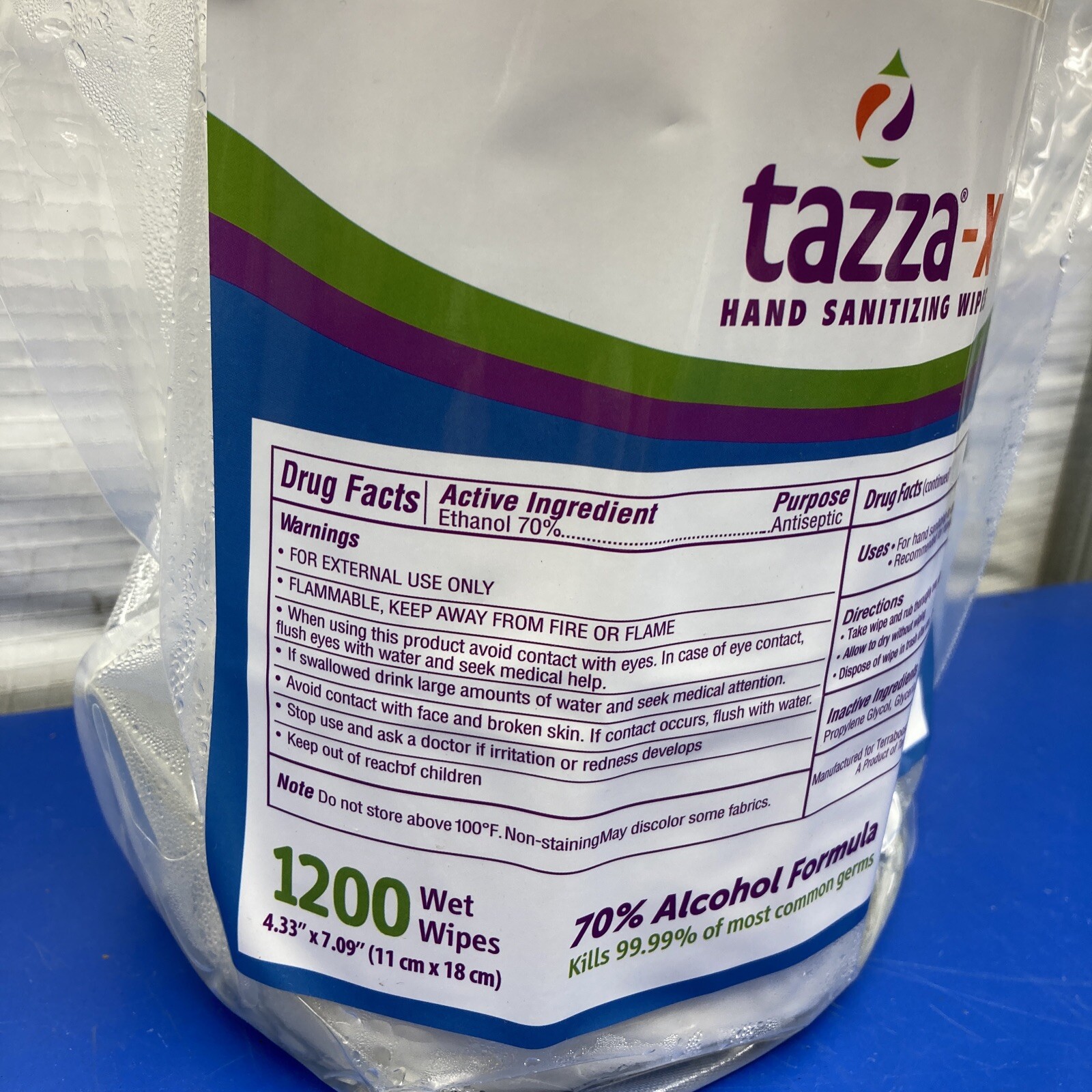 TazzaX Wipe roll of 1200 4" x 7" wipes NDC7637000043 Refill Roll eBay