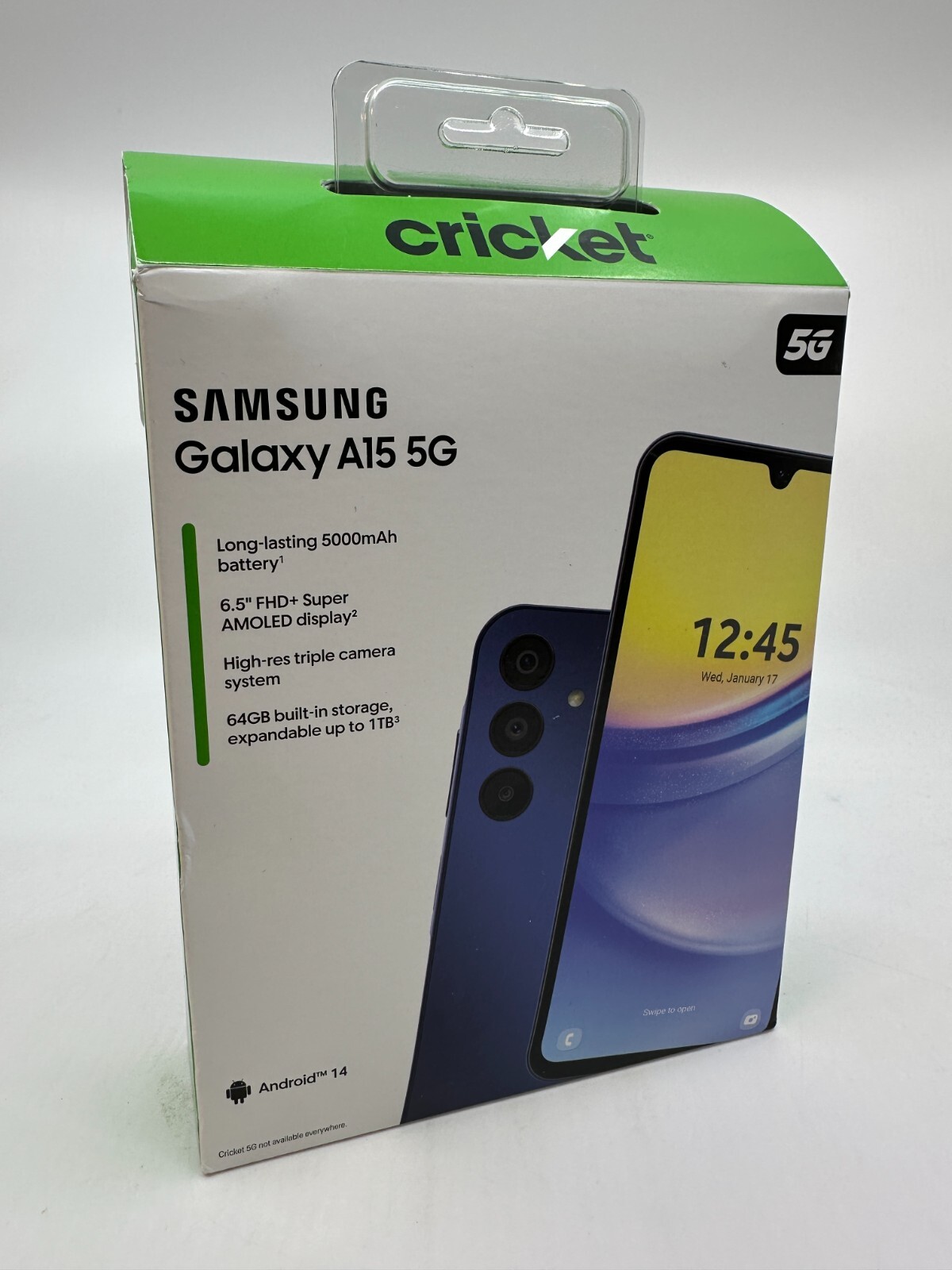 NEW Cricket Wireless Samsung Galaxy A15 5G 64GB Blue Black -
