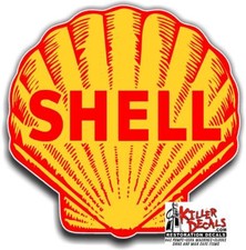 (shell #3) 12" SHELL gasoline pump LUBSTER DECAL GAS OIL STICKER