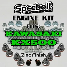 KX500 Engine Rebuild Bolt Kit for Kawasaki  KX 500 Specbolt ZINC Fasteners